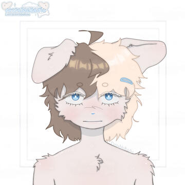 Colored lineart bust of my sona