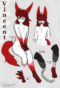 My oc Vincent’s reference sheet (sketch)